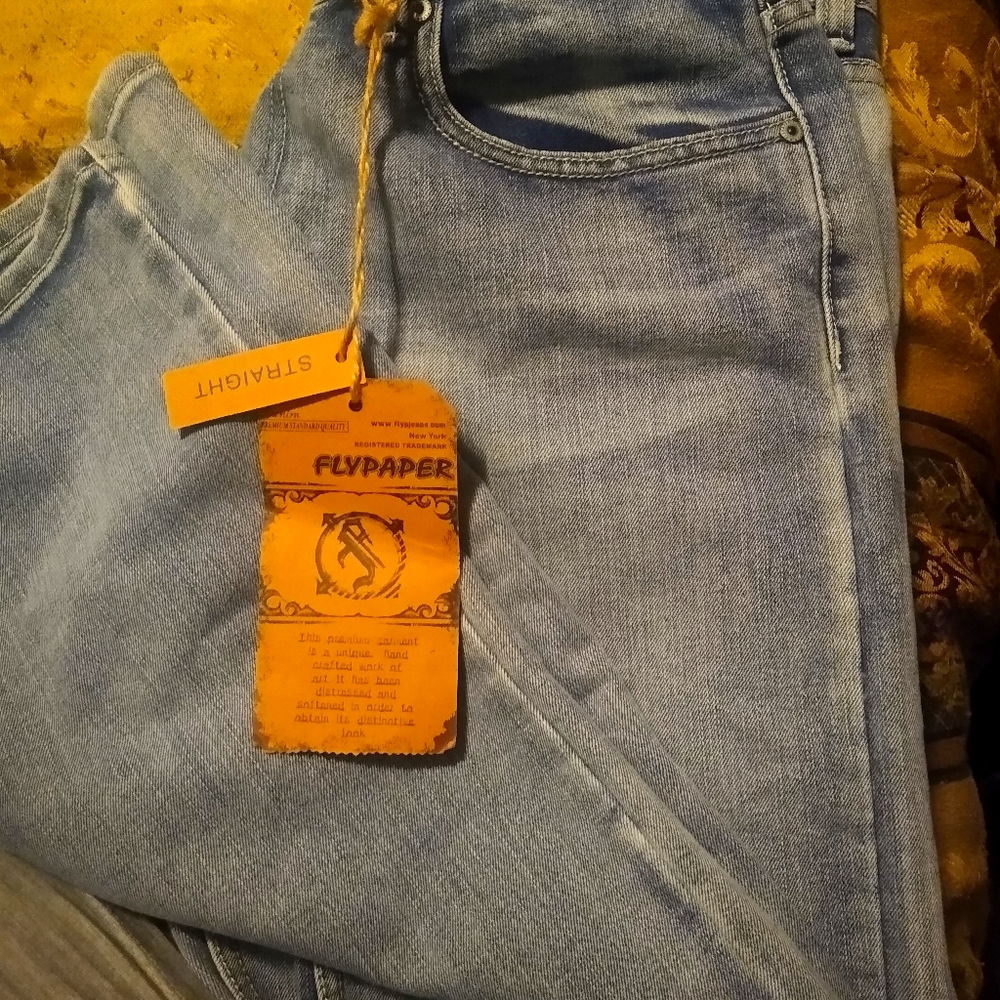 Mens fly paper jeans